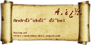 Andráskó Ábel névjegykártya